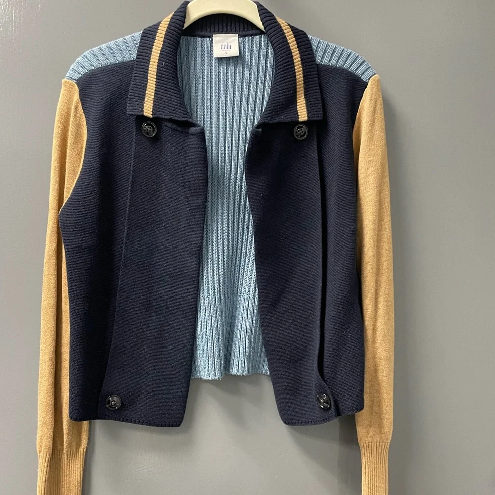Cabi “School/Letterman” Cardigan. Multi Color, size small. - Picture 7 of 11